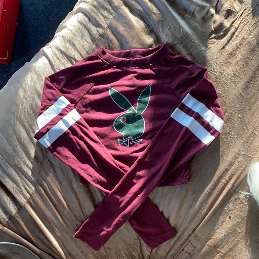 Misguided x play boy crop long sleeve